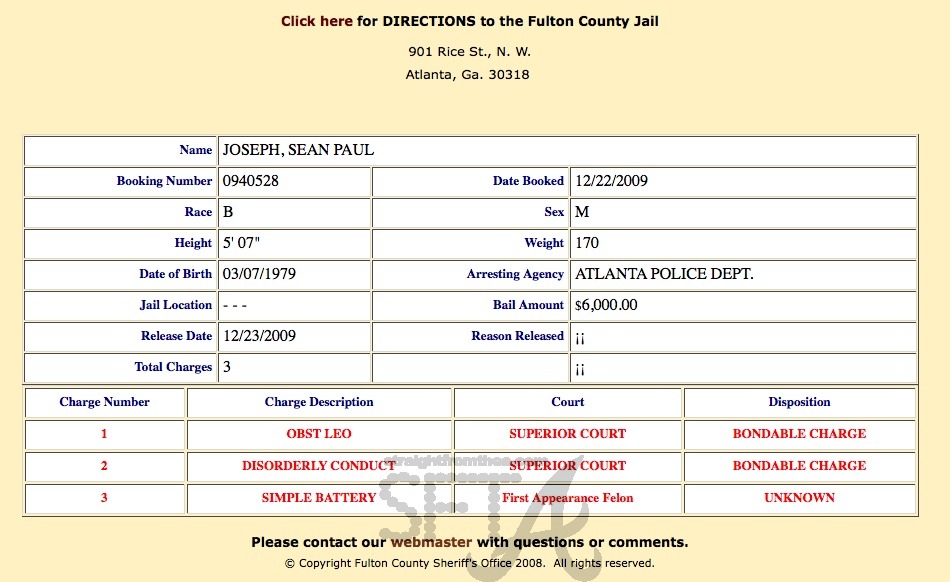 Sean Paul Jail