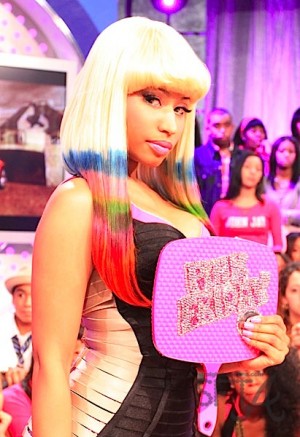 nicki minaj pink hair. nicki minaj pink hair photoshoot. Nicki Minaj hit up BET#39;s