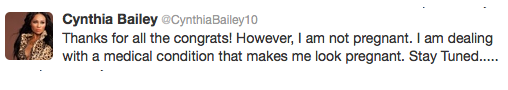 Cynthia Bailey Tweet