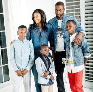 D Wade family photo gabrielle union and sons