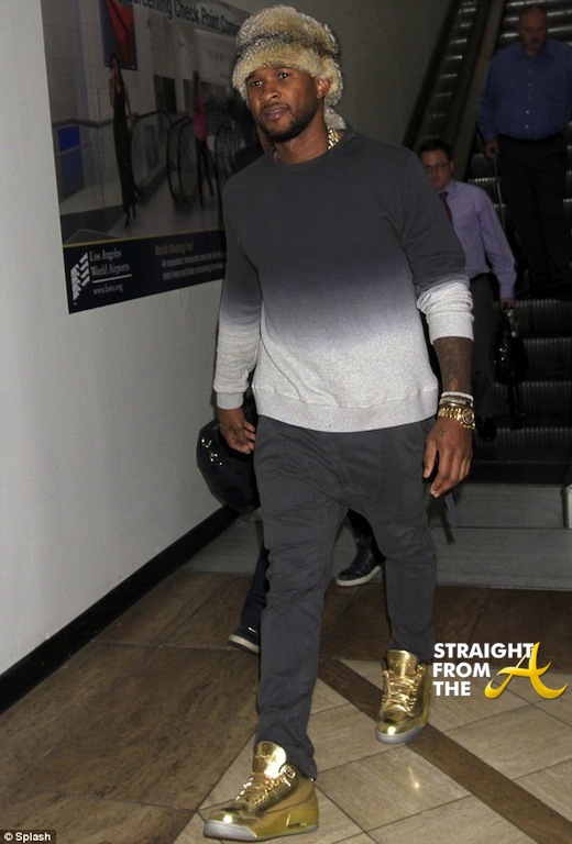 Usher Raymond Furry Hat StraightFromTheA 2014-7