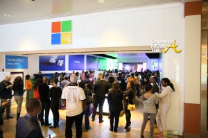 A shot of the Microsoft store prior to showtime