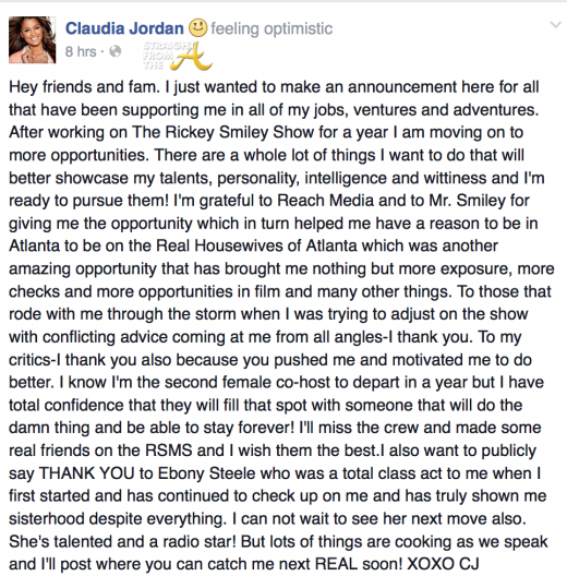 Claudia Jordan Fired from Rickey Smiley