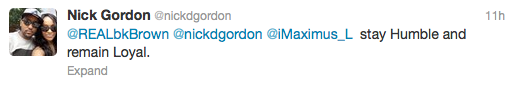 Nick Gordon Tweet