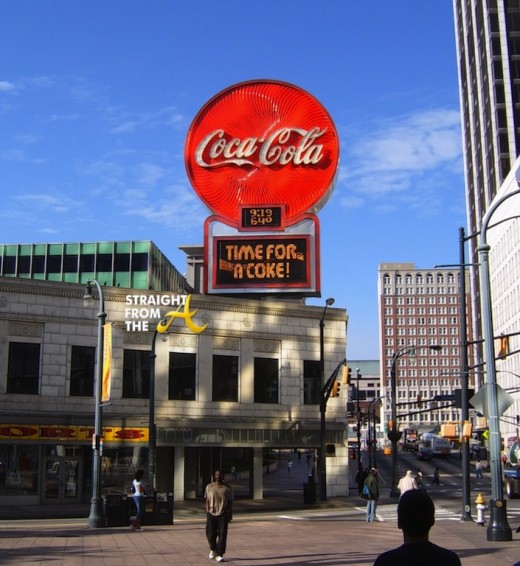 Atlanta Coca Cola Sign Peachtree Street