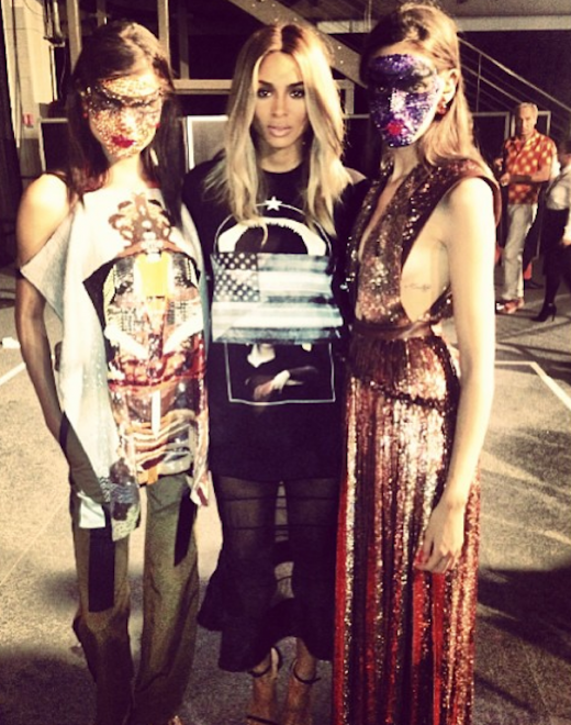 Ciara Backstage at Givenchy 2013 Paris Fashion Week