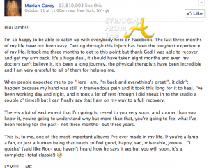 Mariah Facebook message