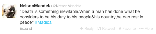 Nelson Mandela Tweet