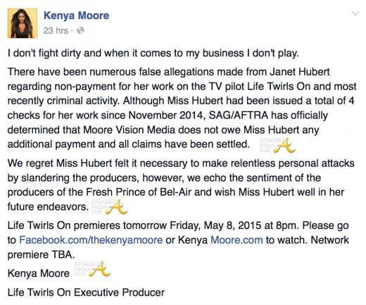 Kenya Moore Janet Hubert Response