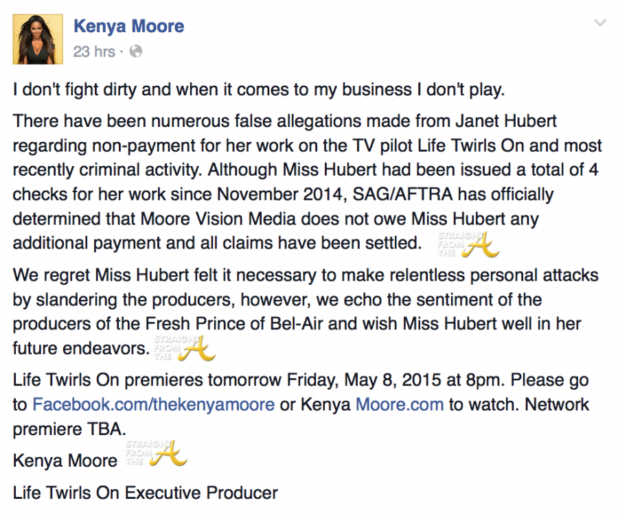 Kenya Moore Janet Hubert Response Straight From The A Sfta Atlanta Entertainment Industry