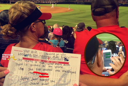 Cheating Wife Letter Braves Game