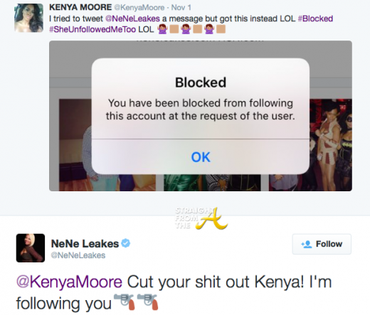 Kenya Moore vs Nene Leakes Twitter
