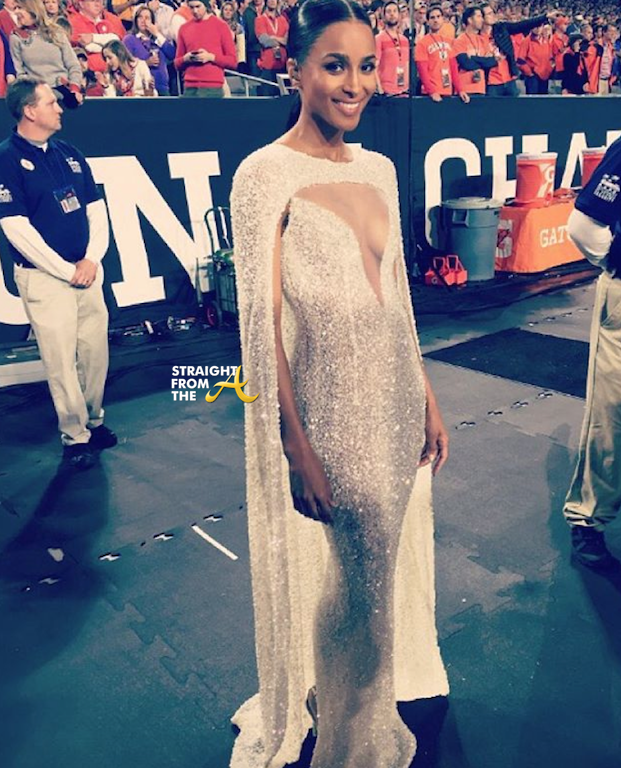 Nip Slip? Ciara Blasted for 'Inappropriate' Attire During College National  Anthem Performance… [PHOTOS + VIDEO]